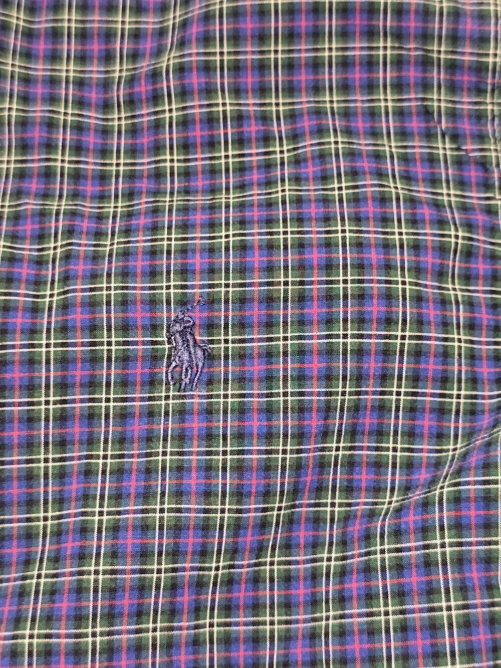 Ralph Lauren Boys Long Sleeve Plaid Shirt Youth XL (18‑20) Blue Green Purple Che